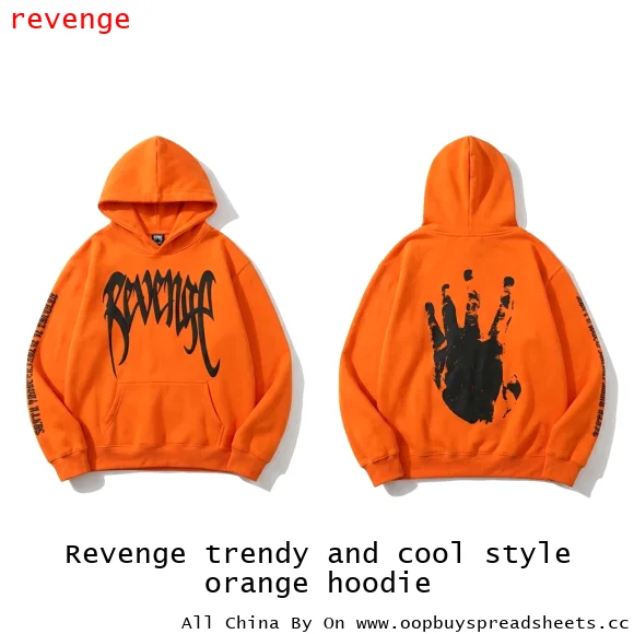 Revenge trendy and cool style orange hoodie