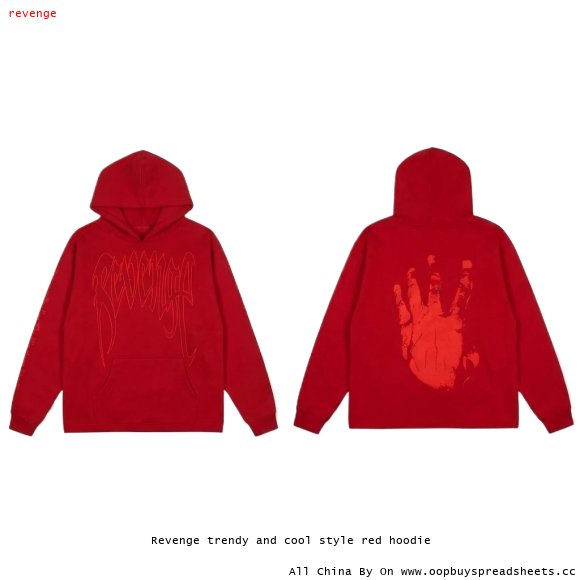 Revenge trendy and cool style red hoodie