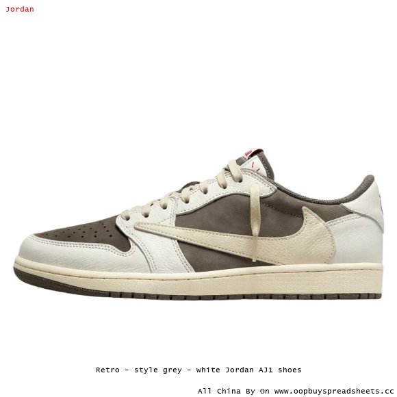 Retro - style grey - white Jordan AJ1 shoes