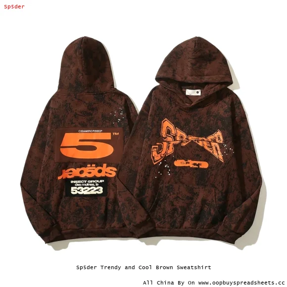 Sp5der Trendy and Cool Brown Sweatshirt
