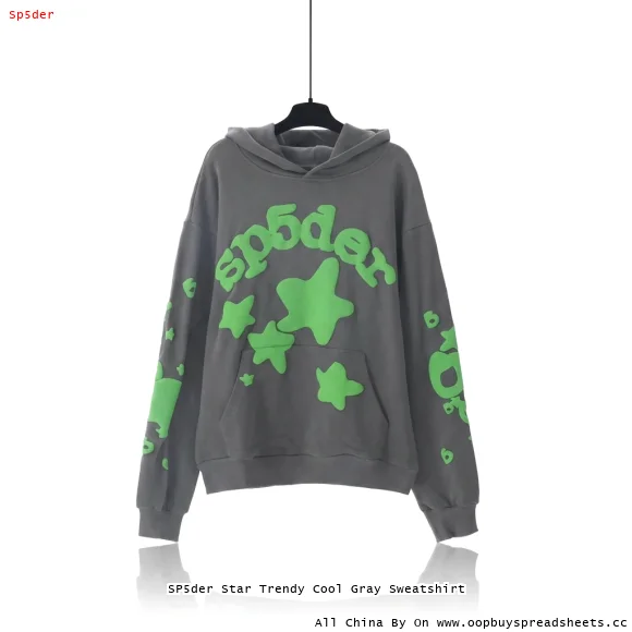 SP5der Star Trendy Cool Gray Sweatshirt