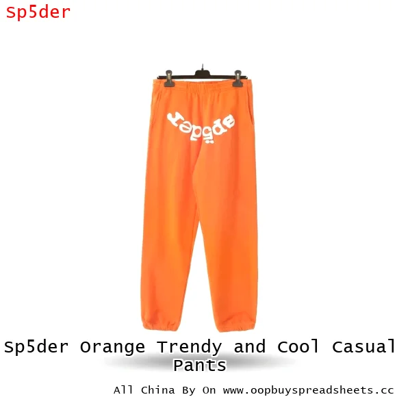 Sp5der Orange Trendy and Cool Casual Pants