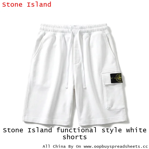 Stone Island functional style white shorts