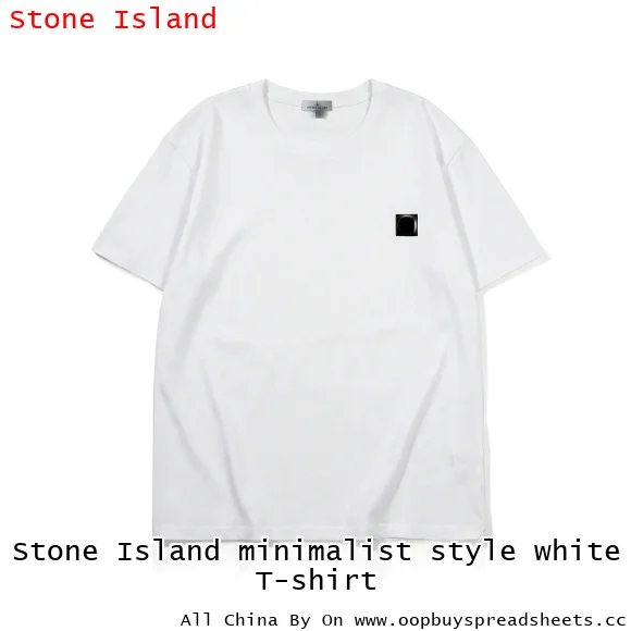 Stone Island minimalist style white T-shirt