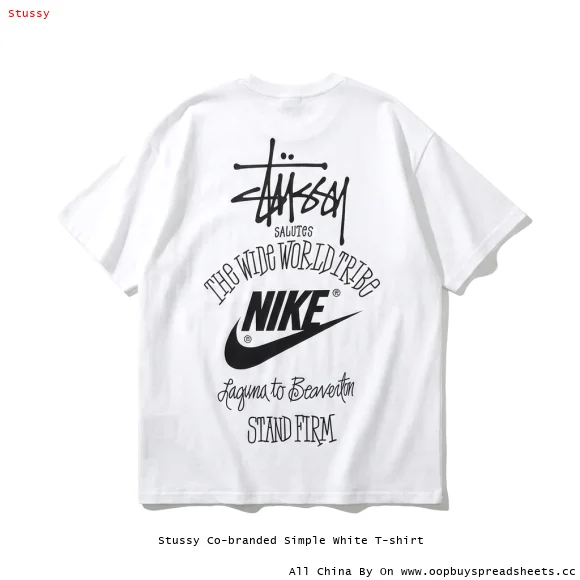 Stussy Co-branded Simple White T-shirt