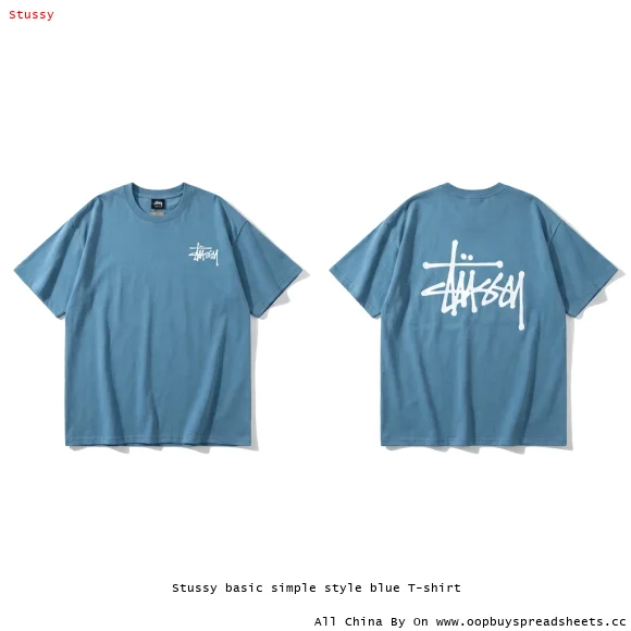 Stussy basic simple style blue T-shirt