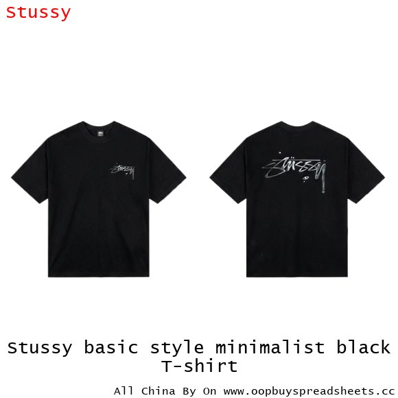 Stussy basic style minimalist black T-shirt