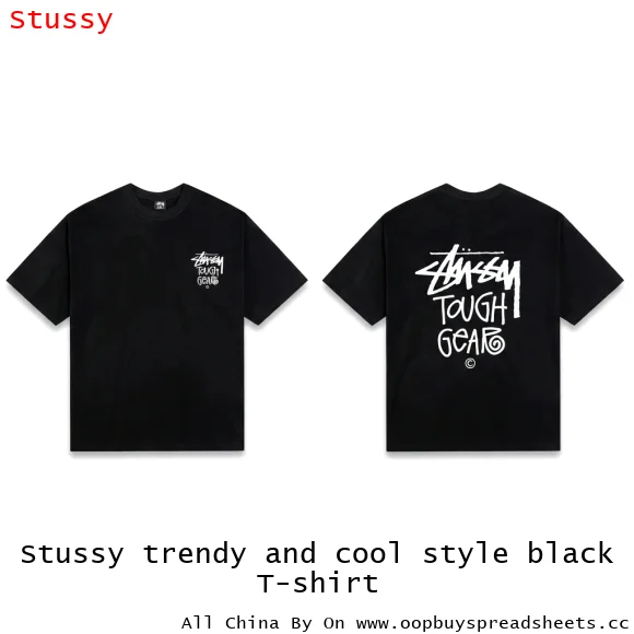 Stussy trendy and cool style black T-shirt