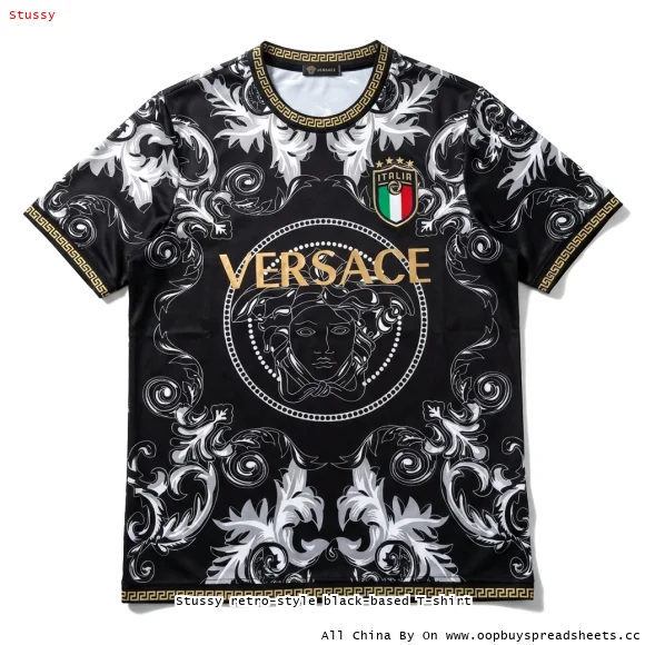 Stussy retro-style black-based T-shirt