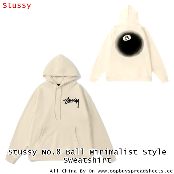 Stussy No.8 Ball Minimalist Style Sweatshirt