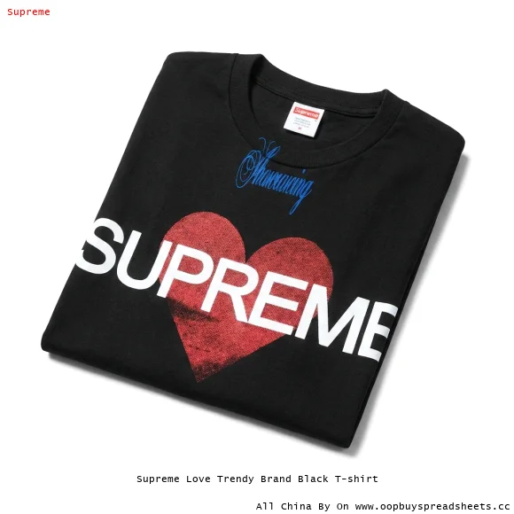 Supreme Love Trendy Brand Black T-shirt
