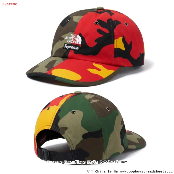 Supreme Camouflage Style Patchwork Hat