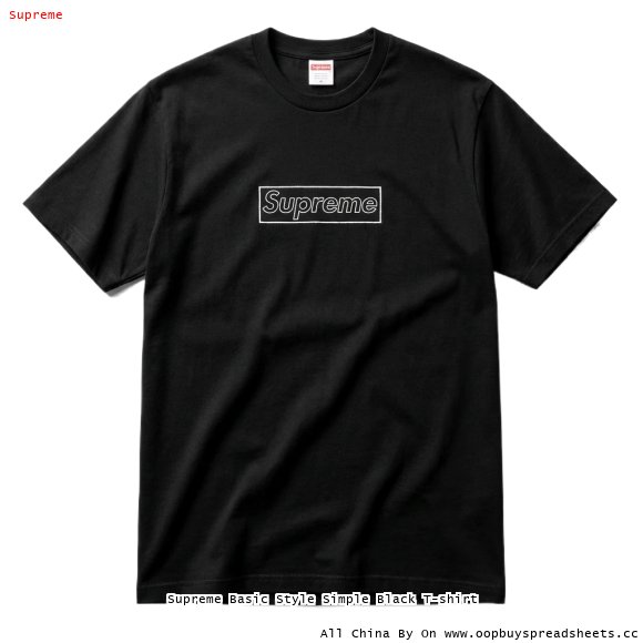 Supreme Basic Style Simple Black T-shirt