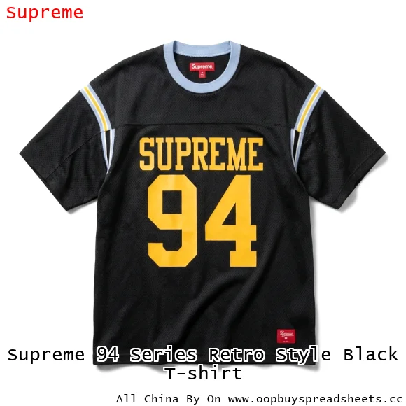 Supreme 94 Series Retro Style Black T-shirt