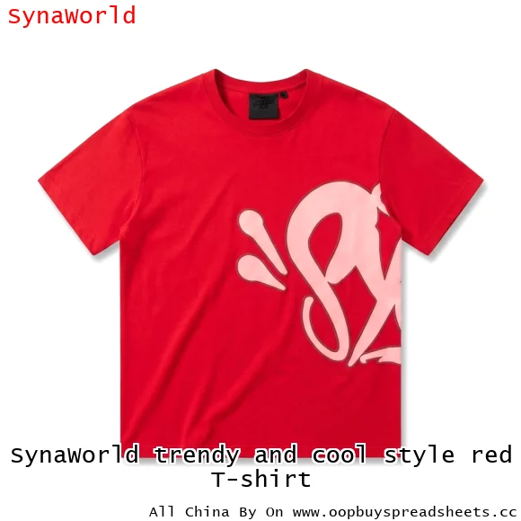 SynaWorld trendy and cool style red T-shirt