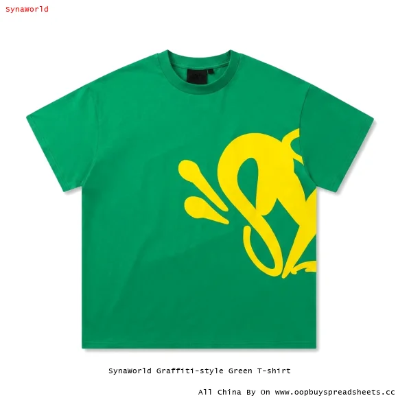 SynaWorld Graffiti-style Green T-shirt