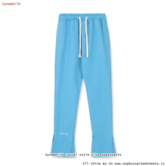 SynaWorld casual style blue sweatpants