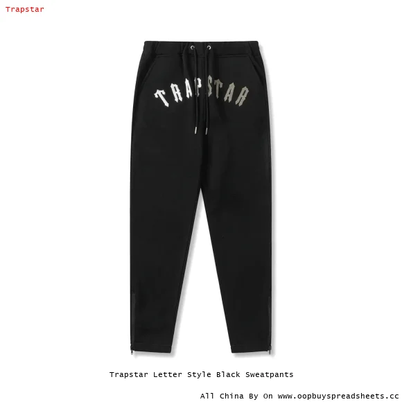 Trapstar Letter Style Black Sweatpants