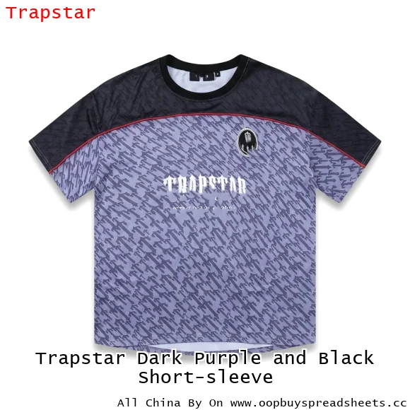 Trapstar Dark Purple and Black Short-sleeve