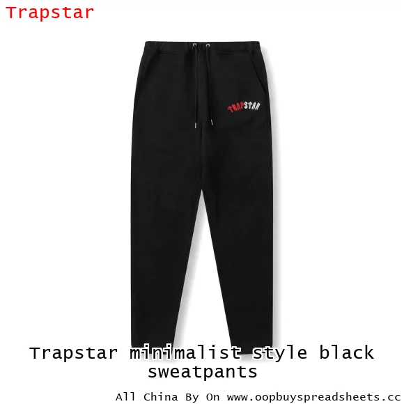 Trapstar minimalist style black sweatpants