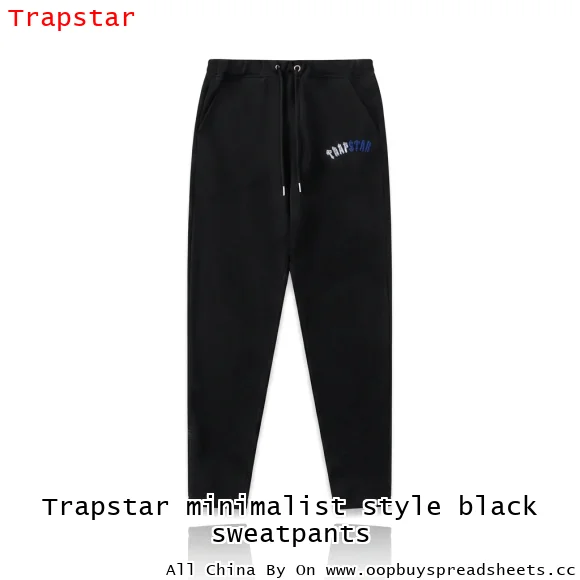 Trapstar minimalist style black sweatpants