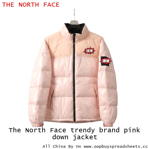 The North Face trendy brand pink down jacket