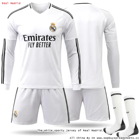 The white sporty jersey of Real Madrid.