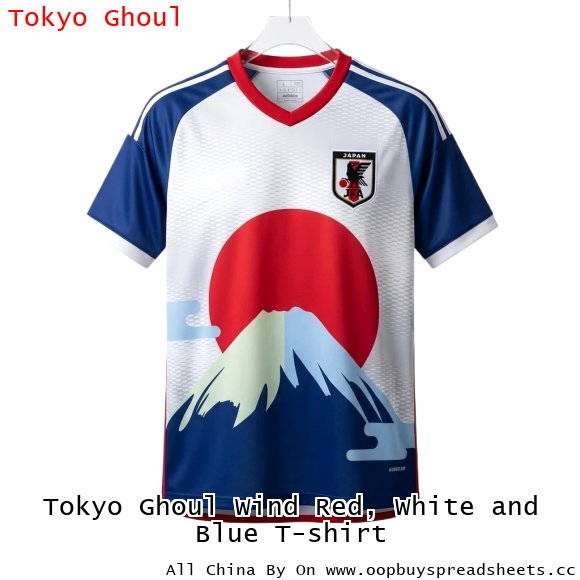 Tokyo Ghoul Wind Red, White and Blue T-shirt