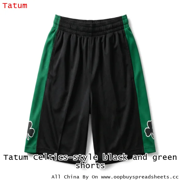 Tatum Celtics-style black and green shorts