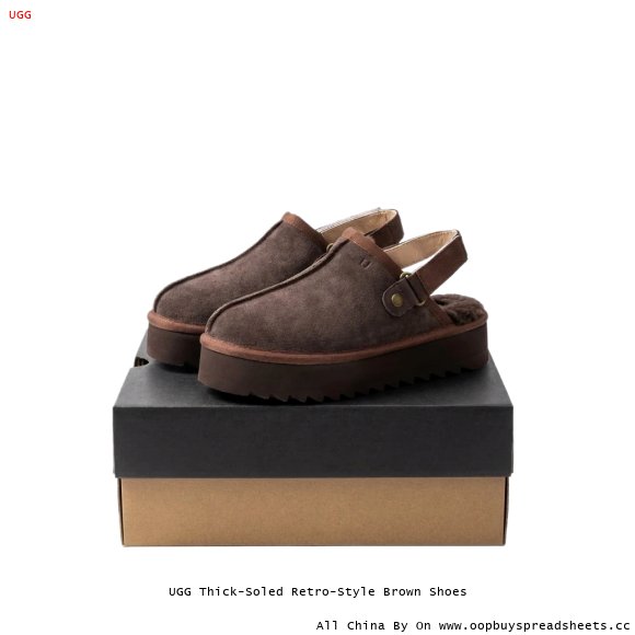 UGG Thick-Soled Retro-Style Brown Shoes