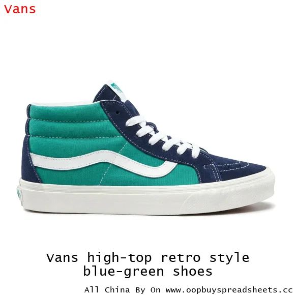 Vans high-top retro style blue-green shoes