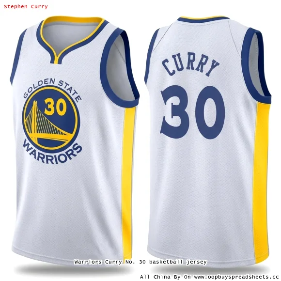 Warriors Curry No. 30 basketball jersey