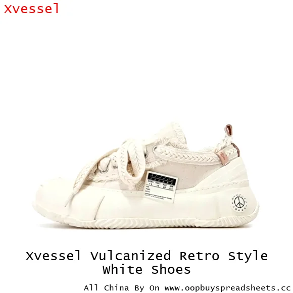 Xvessel Vulcanized Retro Style White Shoes
