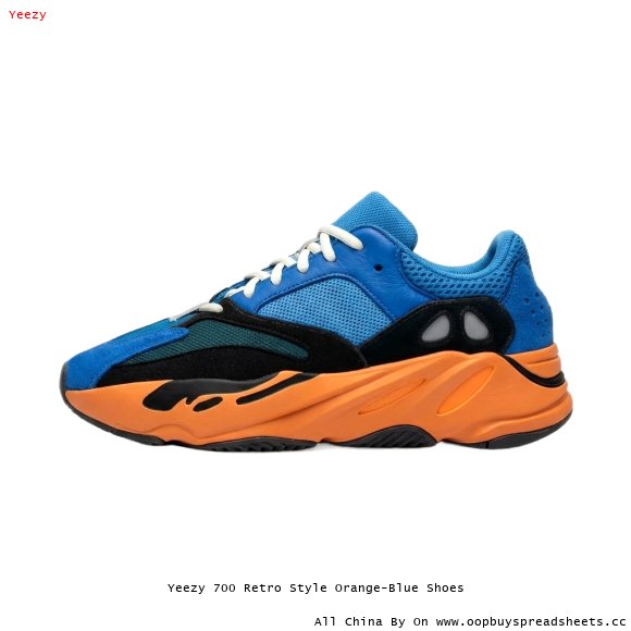 Yeezy 700 Retro Style Orange-Blue Shoes