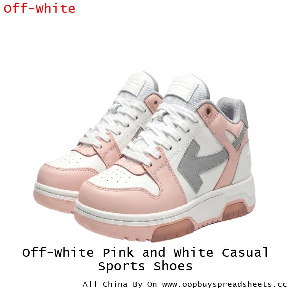 Off-White Pink and White Casual Sports Shoes