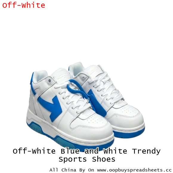 Off-White Blue and White Trendy Sports Shoes