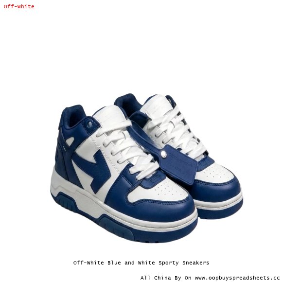 Off-White Blue and White Sporty Sneakers