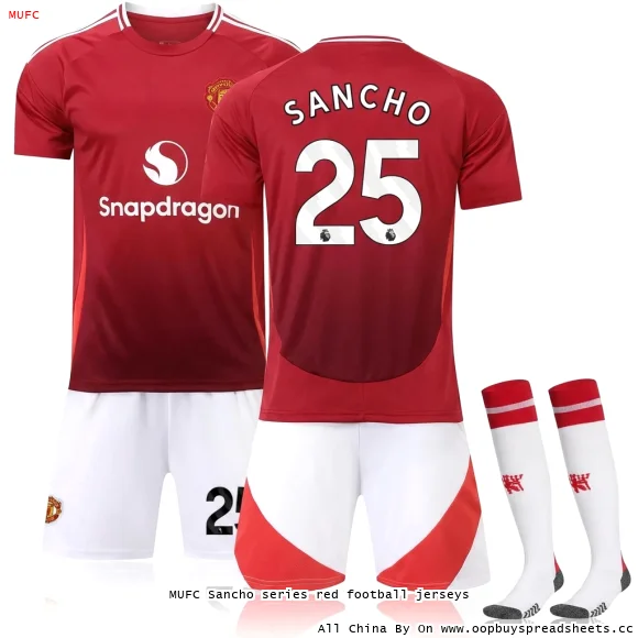 MUFC Sancho series red football jerseys