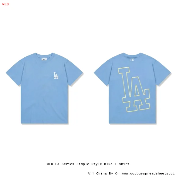 MLB LA Series Simple Style Blue T-shirt