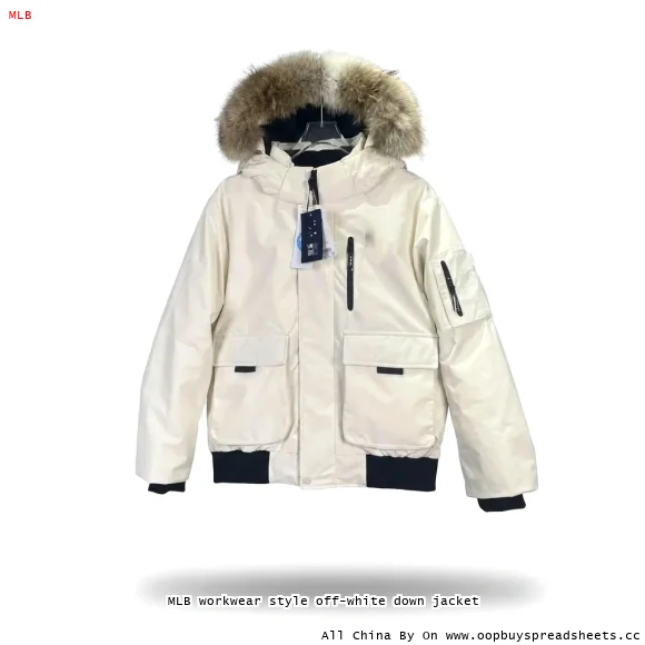 MLB workwear style off-white down jacket