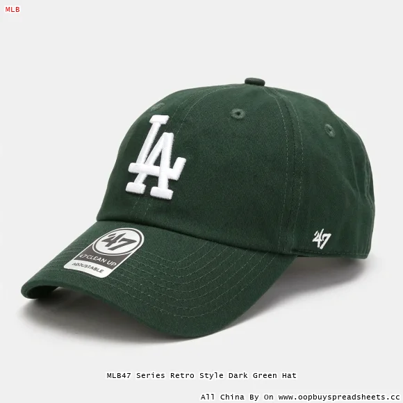 MLB47 Series Retro Style Dark Green Hat