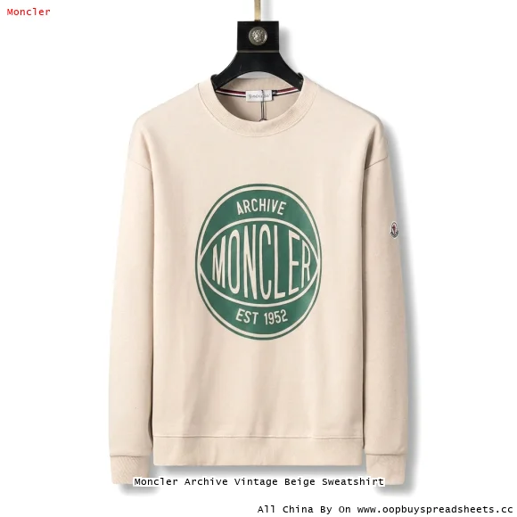 Moncler Archive Vintage Beige Sweatshirt