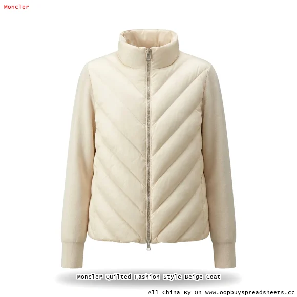 Moncler Quilted Fashion Style Beige Coat