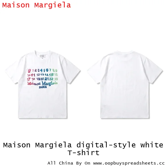 Maison Margiela digital-style white T-shirt