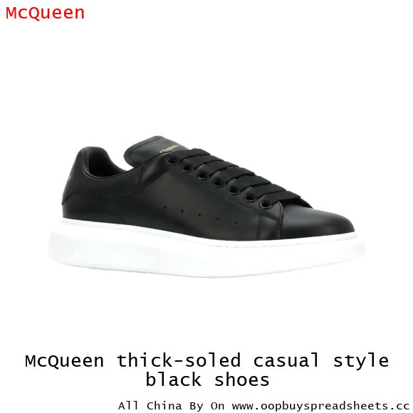 McQueen thick-soled casual style black shoes