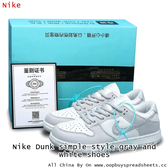 Nike Dunk simple style gray and white shoes