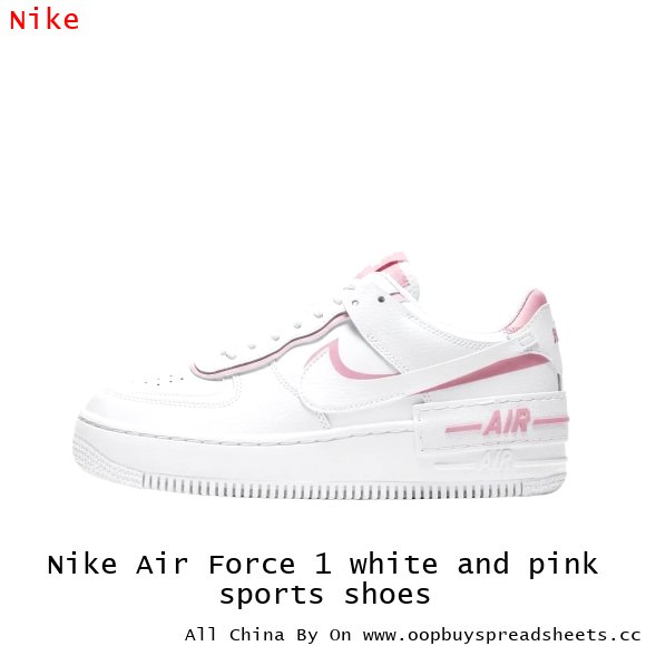 Nike Air Force 1 white and pink sports shoes