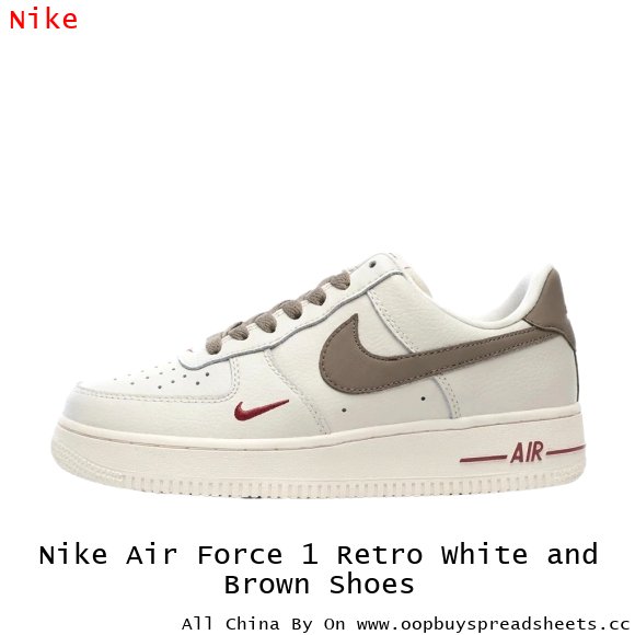 Nike Air Force 1 Retro White and Brown Shoes