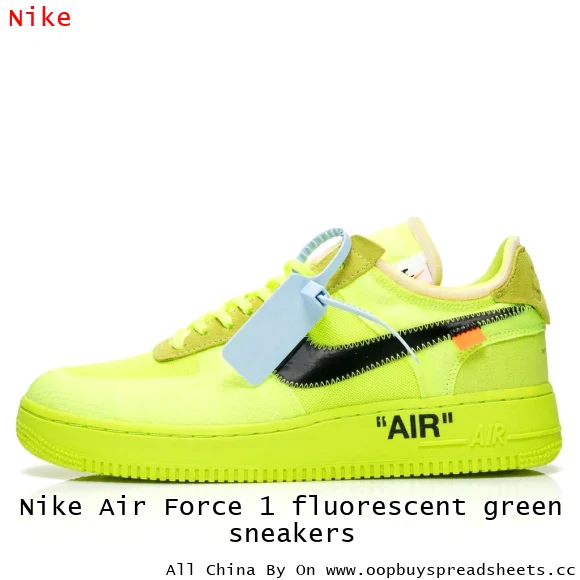 Nike Air Force 1 fluorescent green sneakers