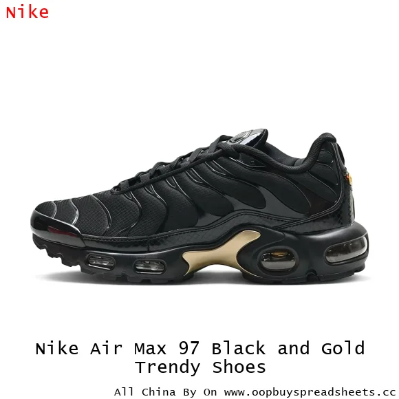 Nike Air Max 97 Black and Gold Trendy Shoes